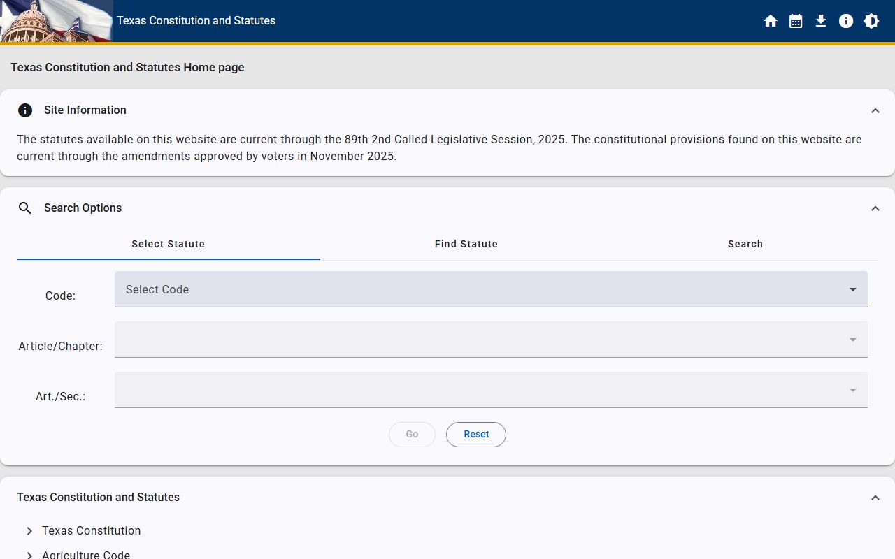 Denton County public records Texas statutes portal Government Code search page