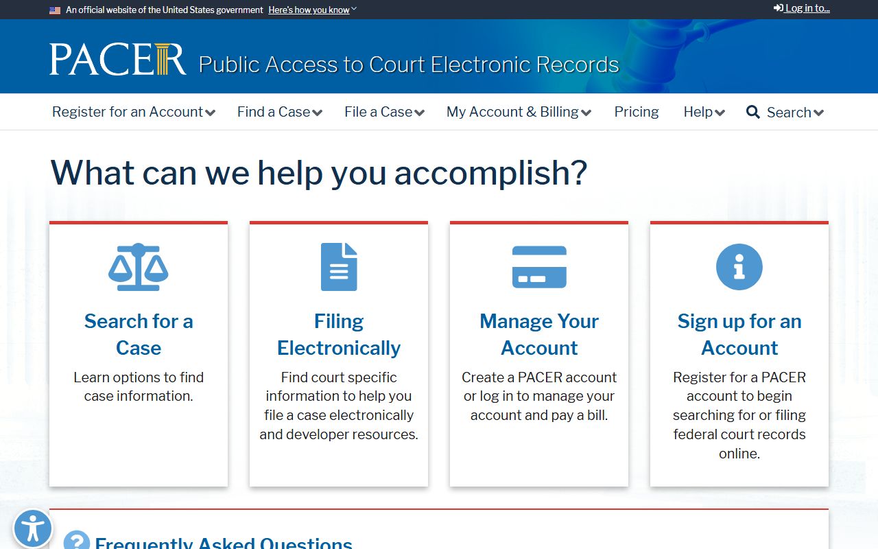 Denton County public records PACER federal court case access site
