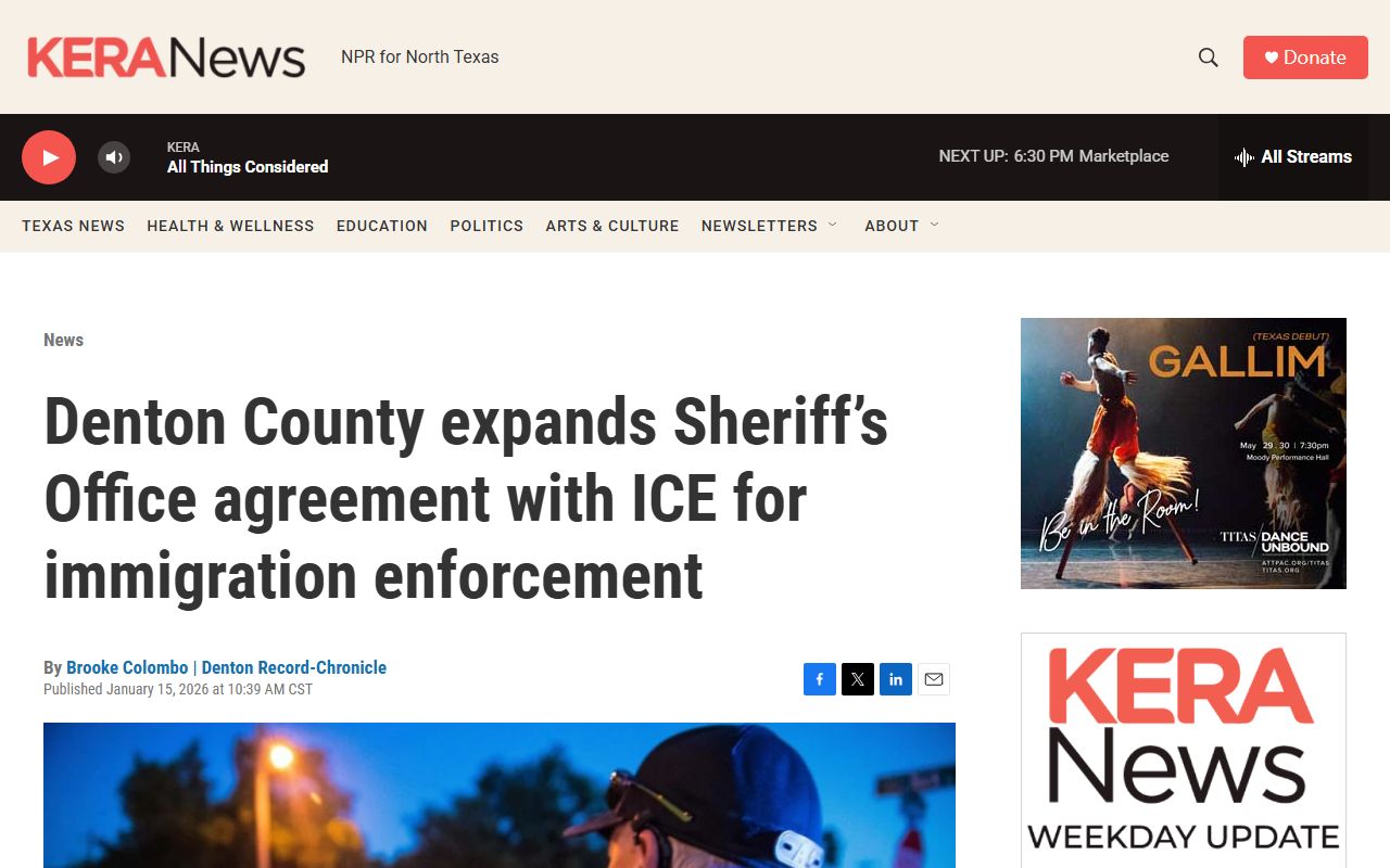 Denton County jail population data news on Sheriff ICE 287(g) expansion